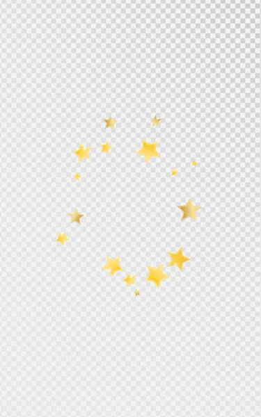 Yellow Festive Stars Vector Transparent Background Magic Sky Border Shine — Stock Photo, Image