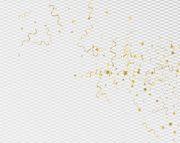 Yellow Spiral Carnival Vector Transparent Background Falling Confetti Branch Ribbon — Stock fotografie