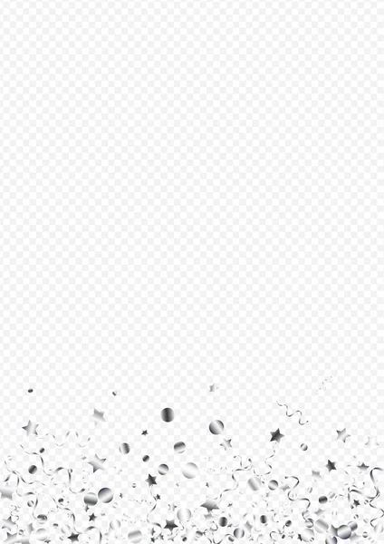 Silver Star Fun Vector Transparent Bakgrund Julspiralväxt Confetti Swirl Poster — Stockfoto