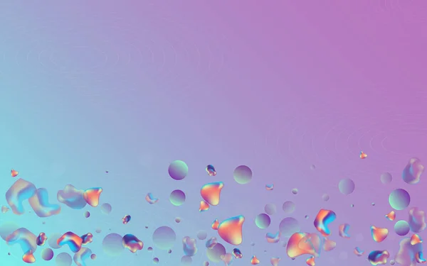 虹色3Dアブストラクトベクトル青の背景 パーティーブロブレイアウト ホログラフィックヒップスターバブルフライヤー ネオンプラスチックカバー — ストック写真