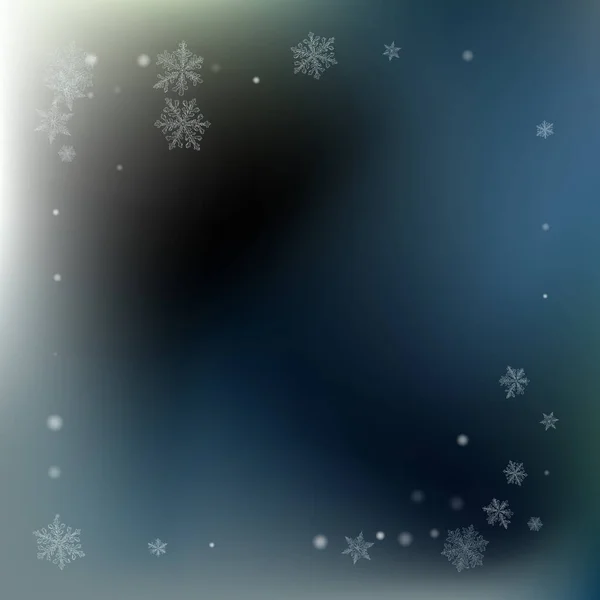 Floco Neve Prateado Vector Fundo Cinza Christmas Snowfall Card White — Fotografia de Stock