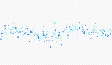 Mavi Konfeti Dekorasyon Vektörü Şeffaf Arkaplan. Uçan Hücre Kağıdı. Düşen Parçacık dokusu. Turkuaz Karnaval Kartpostalı.