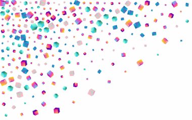 Gradyan Kutu Vektörü Beyaz Arkaplan. Parlak İş Konfeti Duvar Kağıdı. Metal Tuğla Broşürü. Sanal Blok Biçimi Kağıdı.