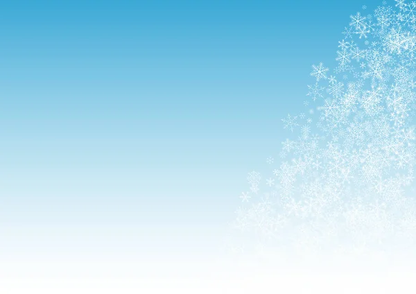 White Snowfall Vector Blue Background Світло Сніжинки Патерн Нове Свято — стокове фото