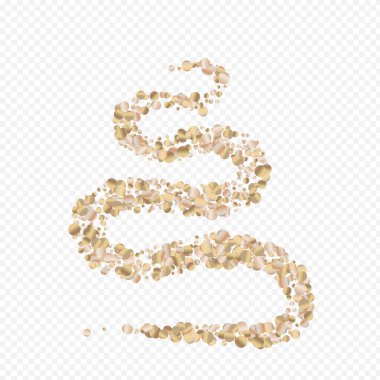 Bronz Yağmurlu Parlak Şeffaf Arkaplan. Yıldönümü Duvar Kağıdı. Sarı Parlak Parıltı Çizimi. Yuvarlak Tatil Deseni.