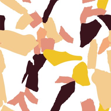 Parlak Terrazzo Döşeme Vektörü Kusursuz Desen. Pebble Terrazzo Duvar Arkaplanı. Kahverengi ve Turuncu Kuvars Bayrağı.