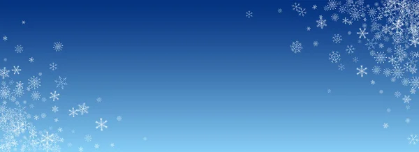 Cinza Neve Vector Fundo Azul Falling Snowflake Backdrop Silver Light — Fotografia de Stock