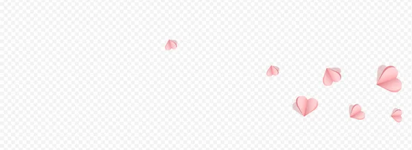 Pink Heart Vector Transparenter Panoramahintergrund Romance Confetti Poster Maroon Farbe — Stockfoto