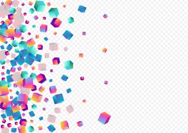 Renkli Tuğla Vektör Şeffaf Arkaplan. Gökkuşağı Grafik Bloğu Sunumu. 3d Çokgen Görüntü. Holografik Rhombus İş Kağıdı.