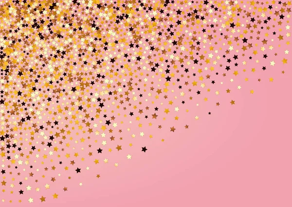 Gold Sky Vector Fond Rose Design Confetti Brillant Étincelant Pluie — Photo