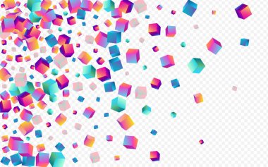 Gradyan Blok Vektörü Şeffaf Arkaplan Parlak Grafik Kutu Duvar Kağıdı. Geometrik Küp Kağıt. Holografik Rhombus Perspektif Deseni.
