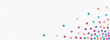 Gökkuşağı Konfeti Vektörü Panoramik Şeffaf Arkaplan. Parlak Soyut Brick Sunumu. İş Bloğu Kapağı. Gradyan Element Metal Broşürü.