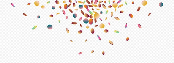 Magic Confetti Karnawał Panoramiczne Przezroczyste Tło Rainbow Fun Splash Pocztówka — Zdjęcie stockowe