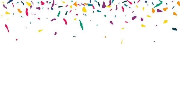 虹色の紙の落下祭の白い背景 フライング スミア 幸せな記事のデザイン イエローペイントお祝い招待状 — ストック写真