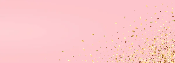 Gelbe Pailletten Urlaub Panorama Rosa Hintergrund Goldfolie Textur Goldenes Staubmuster — Stockfoto