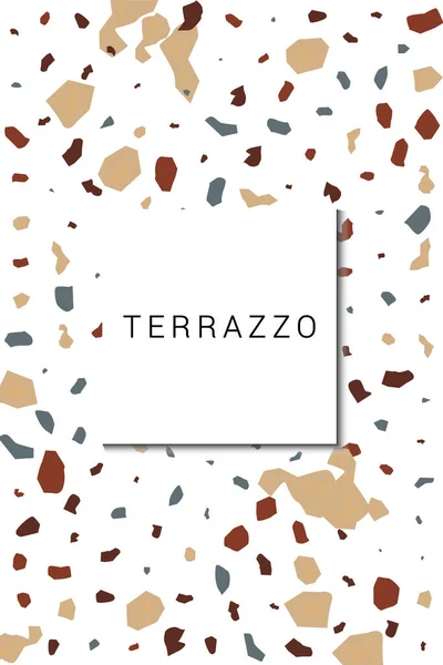 不同的Terrazzo Tile矢量白色背景 鹅卵石Terrazzo墙覆盖 红色及桃色Terazzo明信片 — 图库照片