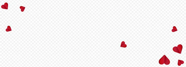 Red Hearts Vector Transparent Panoramic Backgound Любовний Папір Серця Паперовий — стокове фото