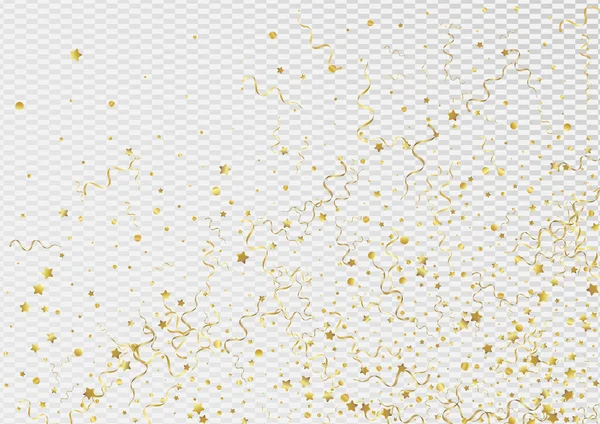 Gold Ribbon Paper Vector Transparent Hintergrund Schlangenlinien Vorlage Der Partei — Stockfoto