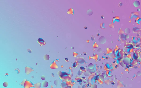 ホログラムブロブ現代ベクトルブルーの背景 バブルバナーの形状 ネオンデジタル3Dパターン 虹彩レトロポスター — ストック写真