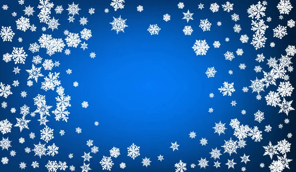 Grijze Sneeuw Panoramische Vector Blauwe Achtergrond Magische Sneeuwval Textuur Zilveren — Stockfoto