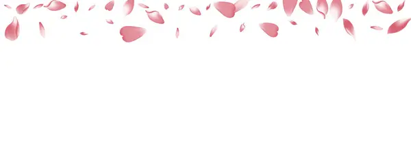 ピンクの花びらベクトルパノラマの背景 パステルドリームローズペタルパターン アップルペタルフロアデザイン 桃の花びらポスターの落下 — ストック写真