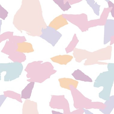 Şeftali ve Violet Terrazzo Duvar Vektörü Kusursuz Desen. Beton Terrazzo Karo Duvar Kağıdı. Gri ve Sarı ve Pembe Mermer Arkaplan.