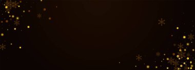 Parlak Kar Vektörü Pnoramik Kahverengi Arkaplan. Altın Festivali Yıldızları Davetiyesi. Winter Flake Arkaplanı. Yılbaşı Kar Fırtınası Duvar Kağıdı.