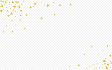 Yellow Sequin Holiday Transparent Background. Vector Triangle Illustration. Golden Shine Anniversary Postcard. Sparkle Luxury Pattern.