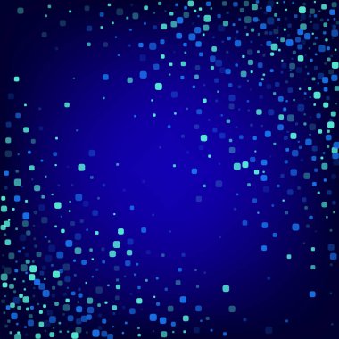 Blue Rhombus Abstract Blue Vector Background. Invitation Square Backdrop. Falling Cell Invitation. Turquoise Top Design.