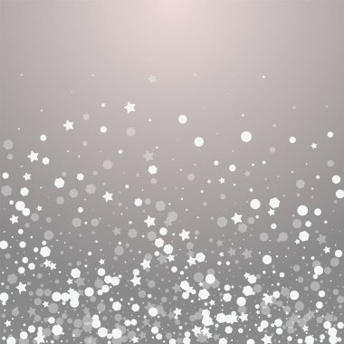 Overlay Snowfall Vector Grey Background. White Xmas Flake Banner. Falling Dots Invitation. Christmas Snow Pattern.