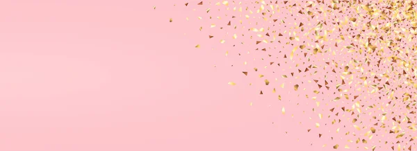 Yellow Sequins Bridal Panoramic Pink Background Paper Tinsel Pattern Golden — 스톡 사진