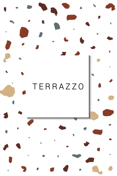 Variegated Terrazzo Wall Vector White Background Modern Terrazzo Tile Backdrop — 图库照片