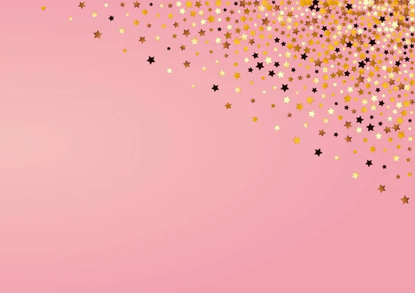 Funkelnde Konfetti Vector Rosa Hintergrund Gelbe Lichtglanz Vorlage Sternenhimmel Grenze — Stockfoto