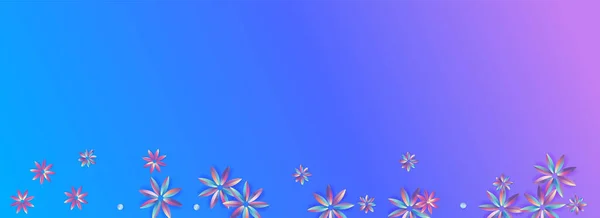 Blue Pink Inflorescence Fun Blue Panoramic Background Градієнт Гібіскус Флаєр — стокове фото