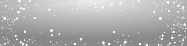 Grey Flake Vector Grey Panoramic Background White Winter Dots Banner — Stok fotoğraf