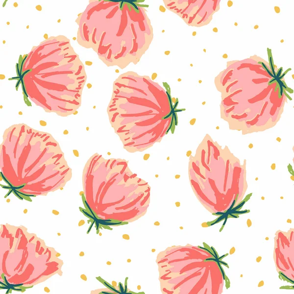 Dibujo Tulipán Rosa Vector Patrón Sin Costura Peony Floral Background — Foto de Stock