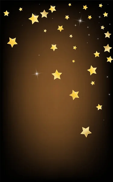 Yellow Holiday Stars Vector Brown Background Magic Shine Illustration Confetti — Stockfoto