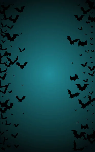 Dark Bats Cartoon Vector Blue Background Bat Fly Template Shadow — Stockfoto