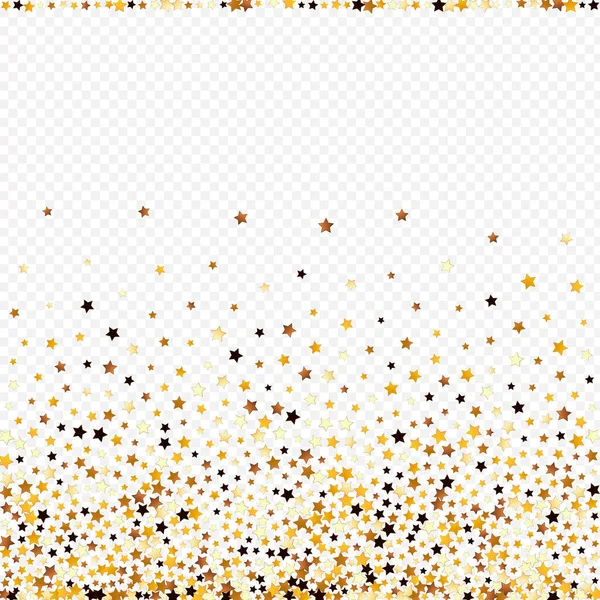 Golden Star Vector Fundo Transparente Fronteira Amarela Céu Brilhante Padrão — Fotografia de Stock