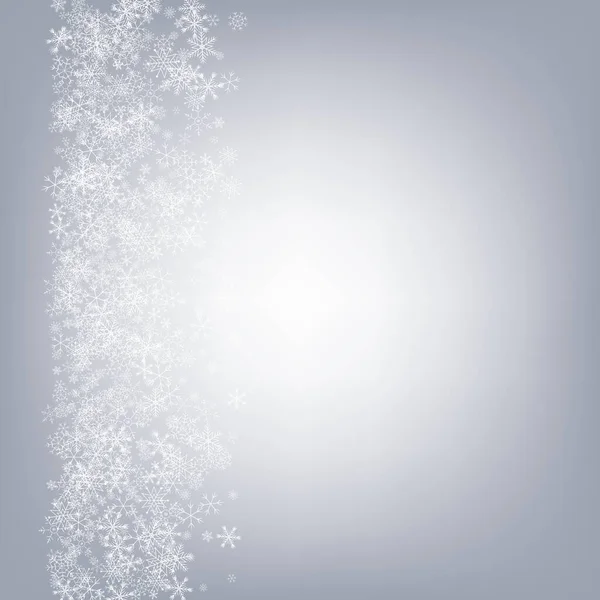Silver Snowflake Vector Gray Background Winter Snow Backdrop Gray Magic — Stockfoto