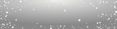 Gri Konfeti Vektörü Panoramik Şeffaf Arkaplan. Beyaz Parlak Kar Düşüşü Tasarımı. Parlak Kar Tanesi Arkaplanı. Parlak Kar Fırtınası Kartpostalı.