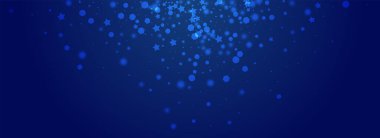 Parlak Noktalar Vektör Pnoramik Mavi Arkaplan. Parlak Noel Konfeti dokusu. Düşen Kar Tanesi Banner. Parlayan Karlı Duvar Kağıdı.
