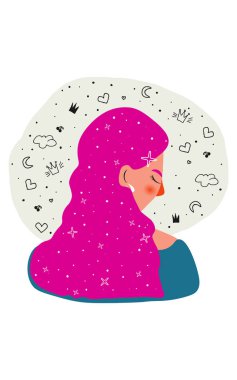 Bayan Modern Vektör Geçmişi. Beauty Print. Kadın Yaz Şablonu. Çizim Pilotu.