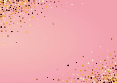 Altın Toz Vektörü Pembe Arkaplan. Altın Noel Parıltısı Çizimi. Parıldayan Duvar Kağıdı. Parlak Lüks Yıldız Sınırı.