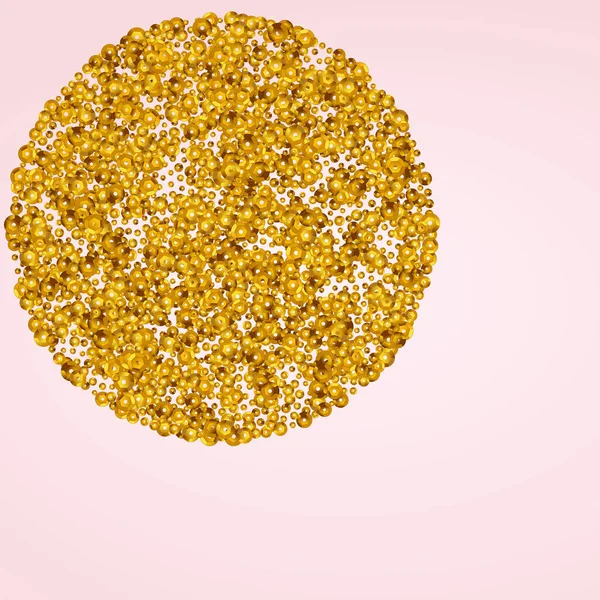 Chuva Ouro Luz Vetor Fundo Rosa Ilustração Confetti Nupcial Golden — Fotografia de Stock