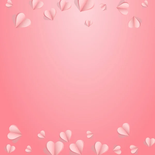 Red Hearts Vector Pink Backgound Hochzeitskonfetti Banner Pinkfarbenes Love Papercut — Stockfoto