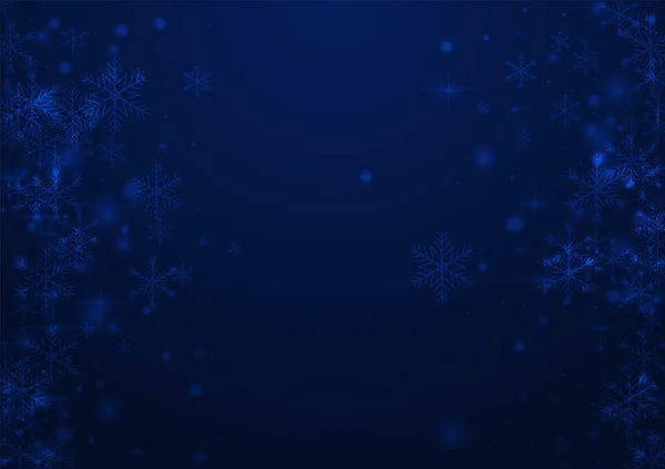 White Snowstorm Vector Fundo Azul Silver Glitter Snowfall Design Cartão — Fotografia de Stock