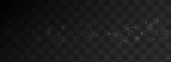 Серый Вектор Снежинки Панорамный Прозрачный Фон Рождественский Снежный Фон Белые — стоковое фото