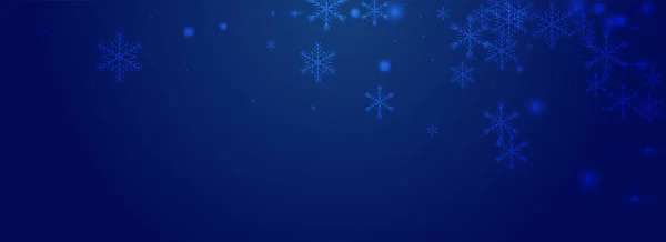 Glänzende Schneeflocke Vector Pnoramic Blue Hintergrund Glühen Chrismas Flake Einladung — Stockfoto