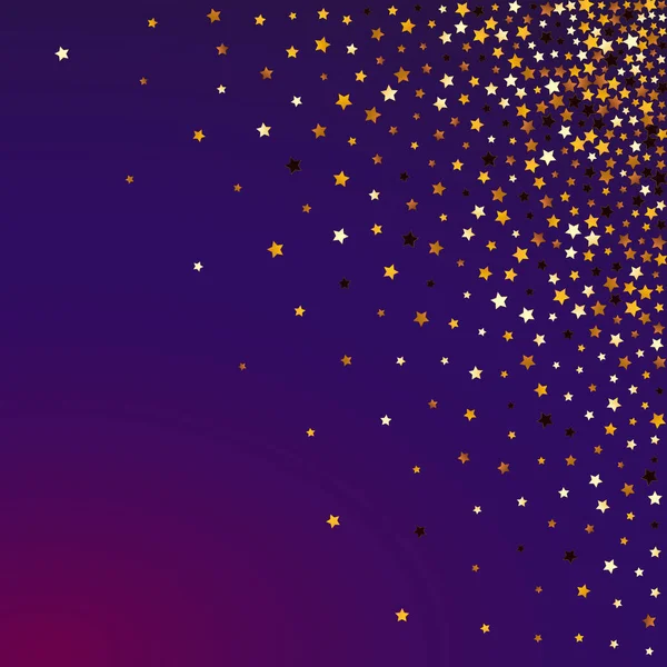 Vettore Pioggia Dorato Sfondo Viola Texture Stellata Festiva Oro Star — Foto Stock